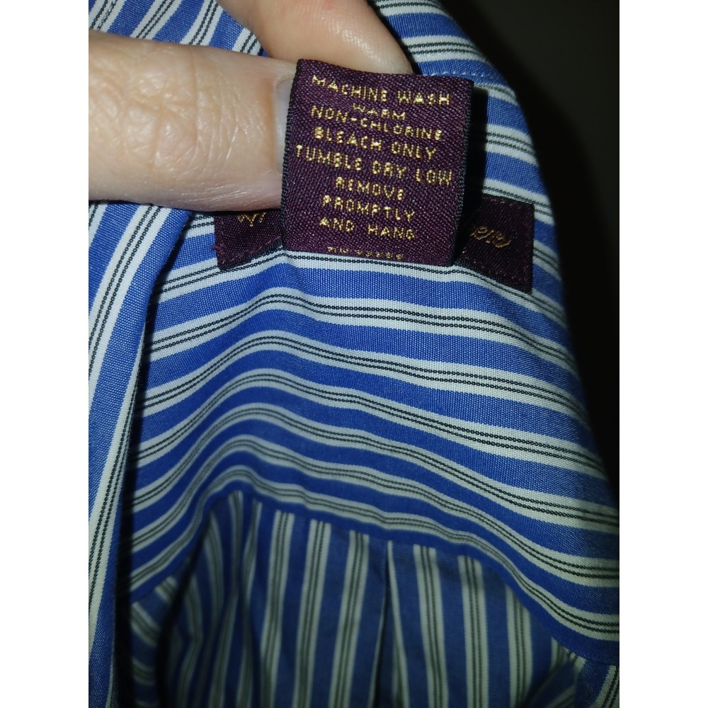 Brooks Brothers Women's Blouse Stripes Non-Iron Long Sleeves Cotton Size Medium - Picture 4 of 6